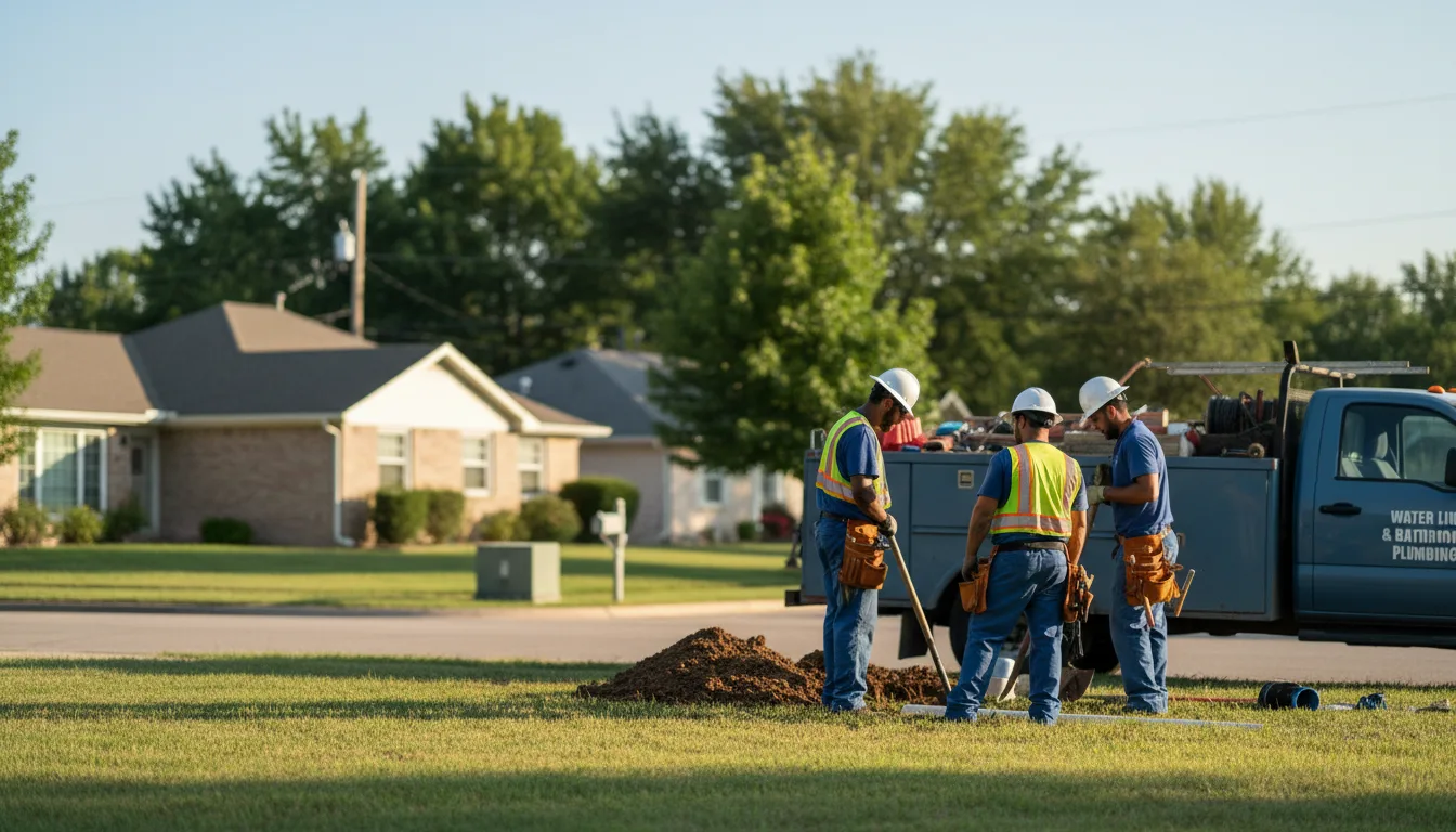 Residential water line and bathroom plumbing service in Cheney, KS